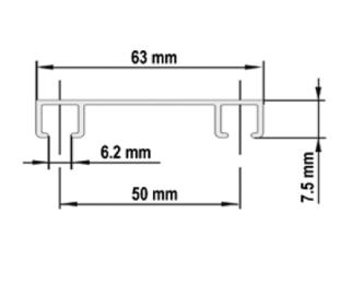 Карниз для штор алюминиевый 2-рядный (длина 2,0м)