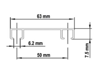 Карниз для штор алюминиевый 2-рядный (длина 3,0м)